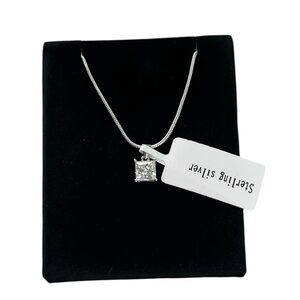 🆕 1.2 Ct square 6mm Moissanite Sterling Pendant with FREE Chain